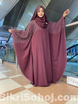 Premium Stone Borka with Hijab